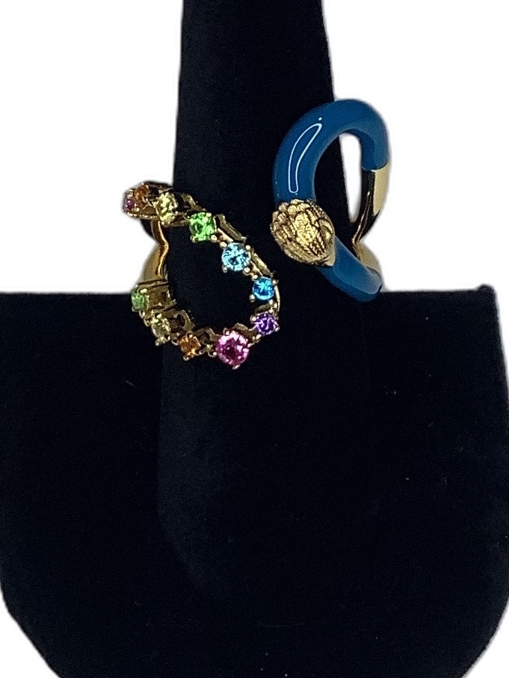Kurt Geiger London Rainbow Sones Enamel Cocktail Ring 8 New